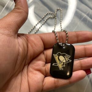 Pittsburgh Penguins Black Dog Tag Necklace